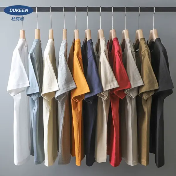American 280g heavy pure cotton short-sleeved T-shirt for men's shoulder pure white base shirt 2025 new clothes for summer - Image 3